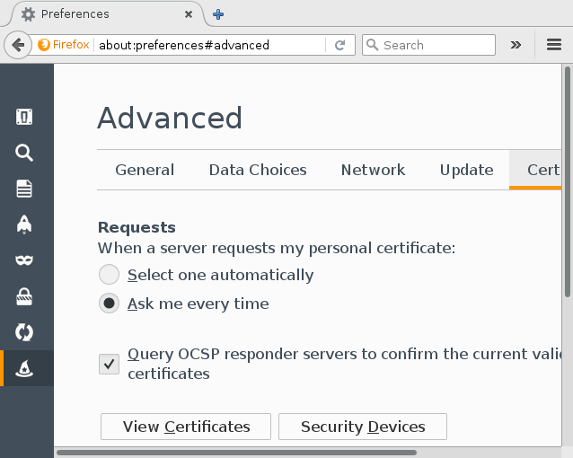 FireFox Advanced Options